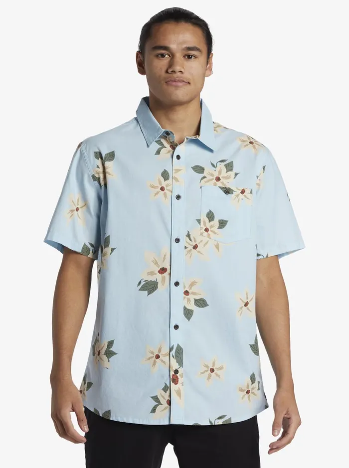 Shirts and Polos Men Quiksilver Hawaii Lei Day Woven Hawaiian Shirt Sky Blue Shirts and Polos Men Quiksilver Hawaii Lei Day Woven Hawaiian Shirt Sky Blue