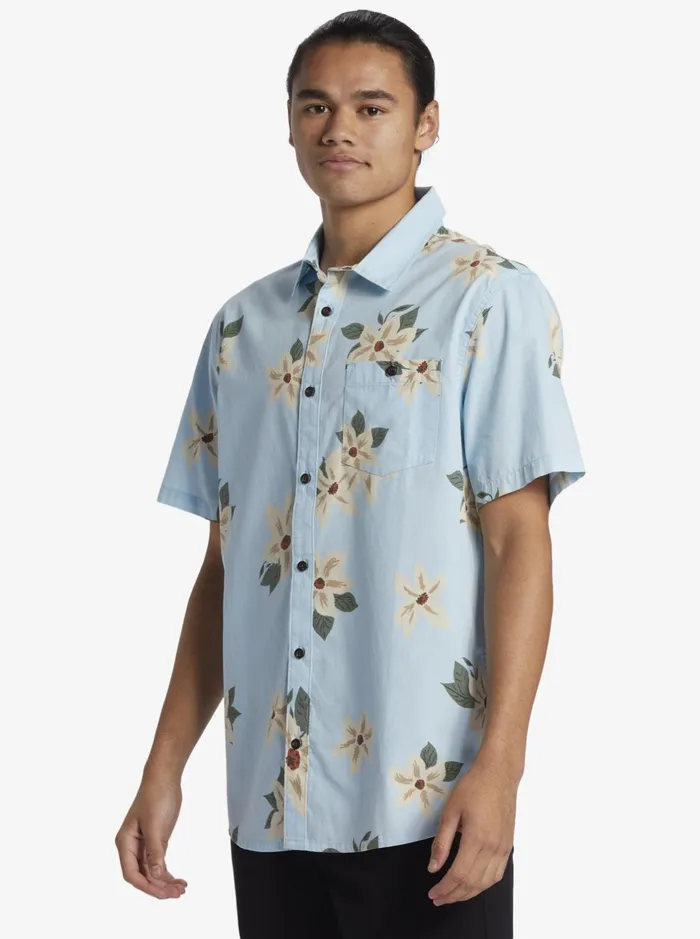 Shirts and Polos Men Quiksilver Hawaii Lei Day Woven Hawaiian Shirt Sky Blue Shirts and Polos Men Quiksilver Hawaii Lei Day Woven Hawaiian Shirt Sky Blue