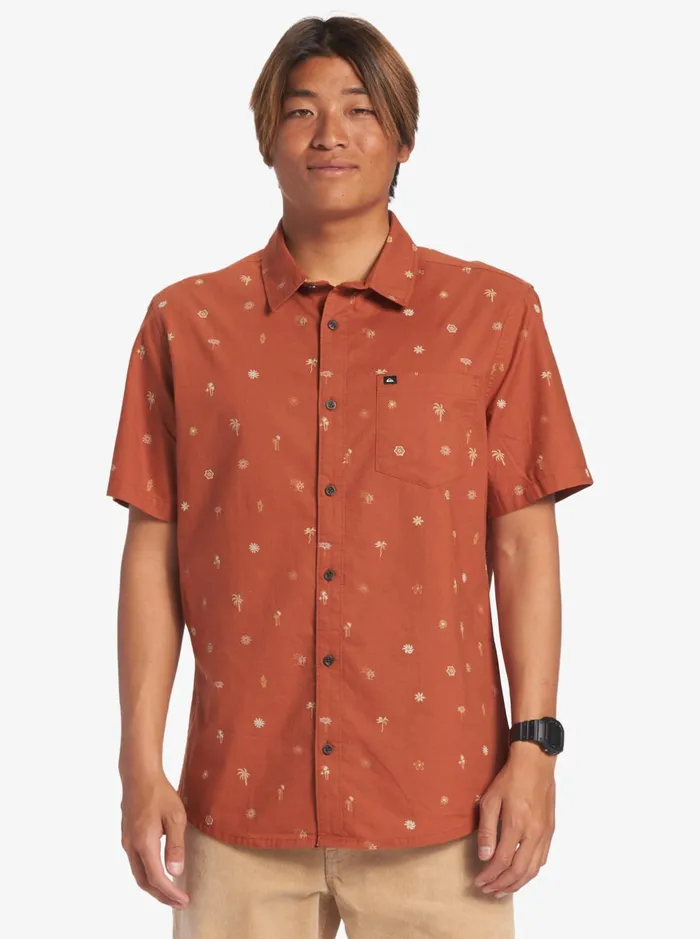 Shirts and Polos Men Quiksilver Heat Wave Short Sleeve Woven Shirt Baked Clay Heat Waves Shirts and Polos Men Quiksilver Heat Wave Short Sleeve Woven Shirt Baked Clay Heat Waves