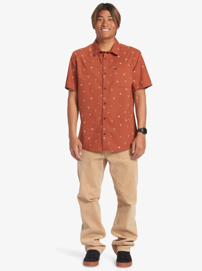 Shirts and Polos Men Quiksilver Heat Wave Short Sleeve Woven Shirt Baked Clay Heat Waves Shirts and Polos Men Quiksilver Heat Wave Short Sleeve Woven Shirt Baked Clay Heat Waves