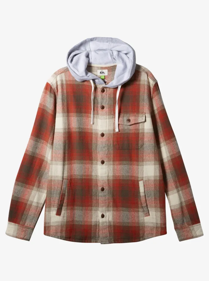 Shirts and Polos Men Quiksilver Kinloss Long Sleeve Hooded Shirt Baked Clay Kinloss Shirts and Polos Men Quiksilver Kinloss Long Sleeve Hooded Shirt Baked Clay Kinloss