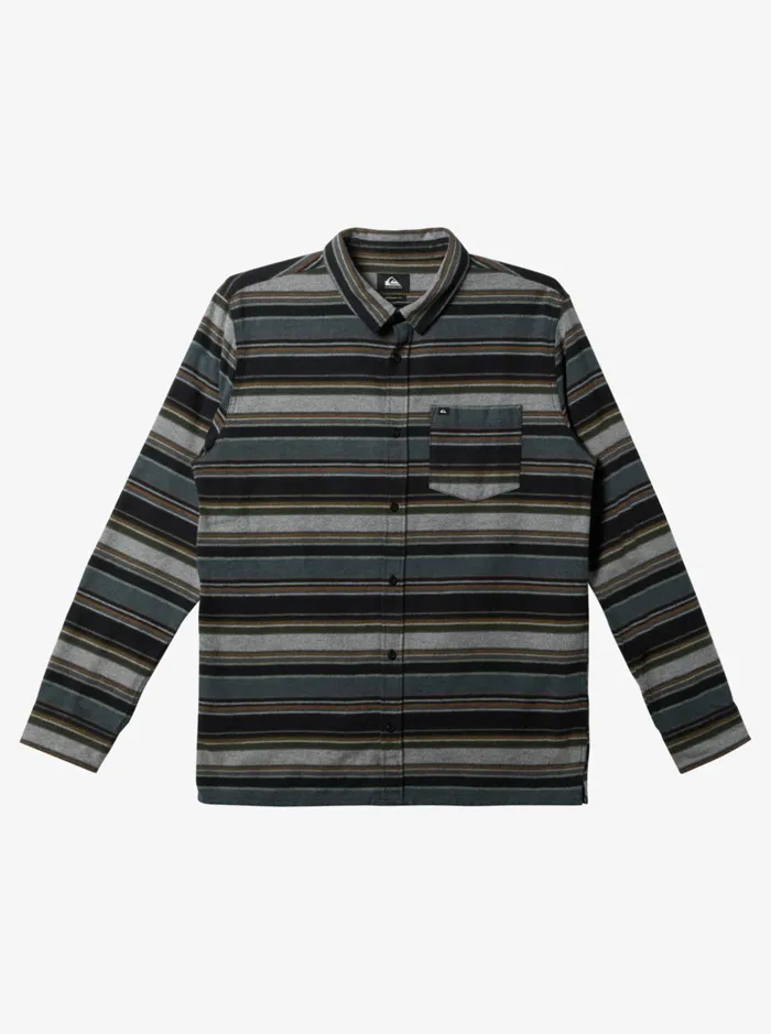 Shirts and Polos Men Quiksilver Lyne Long Sleeve Top Black Lyne Flannel