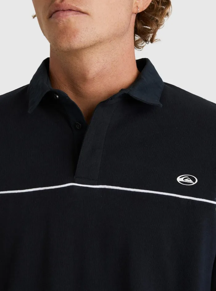 Shirts and Polos Men Quiksilver Modular Rugby Polo Knit Black Shirts and Polos Men Quiksilver Modular Rugby Polo Knit Black