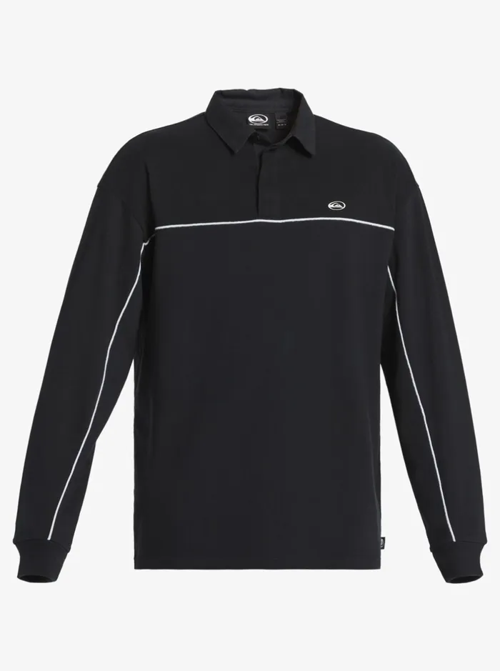 Shirts and Polos Men Quiksilver Modular Rugby Polo Knit Black Shirts and Polos Men Quiksilver Modular Rugby Polo Knit Black