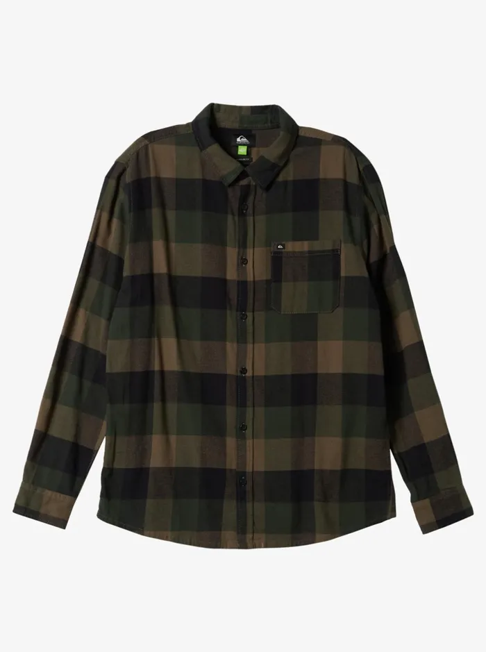 Shirts and Polos Men Quiksilver Motherfly Long Sleeve Shirt Major Brown Motherfly