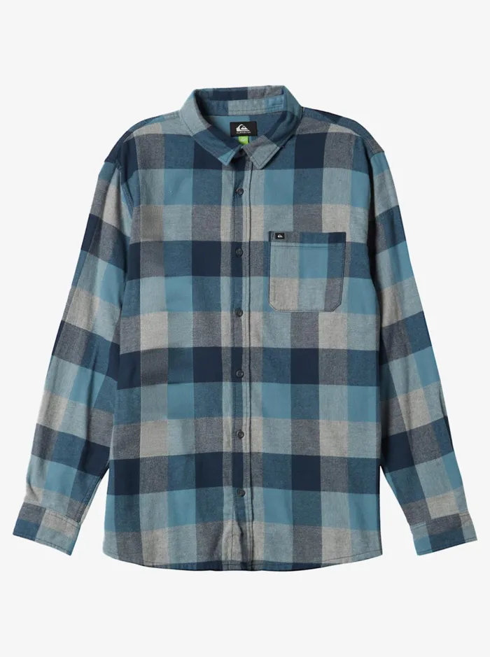 Shirts and Polos Men Quiksilver Motherfly Long Sleeve Shirt Midnight Navy Motherfly