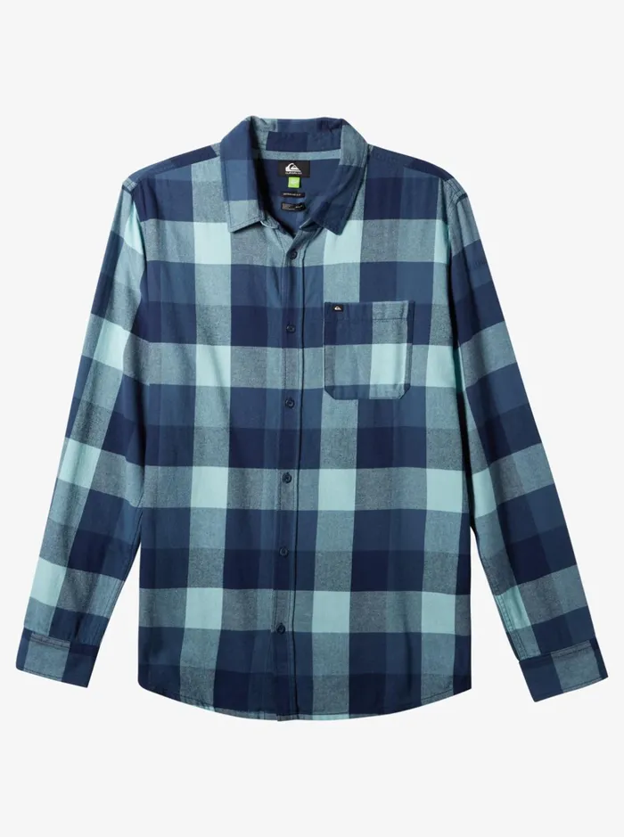 Shirts and Polos Men Quiksilver Motherfly Long Sleeve Shirt Pastel Turquoise Motherfly