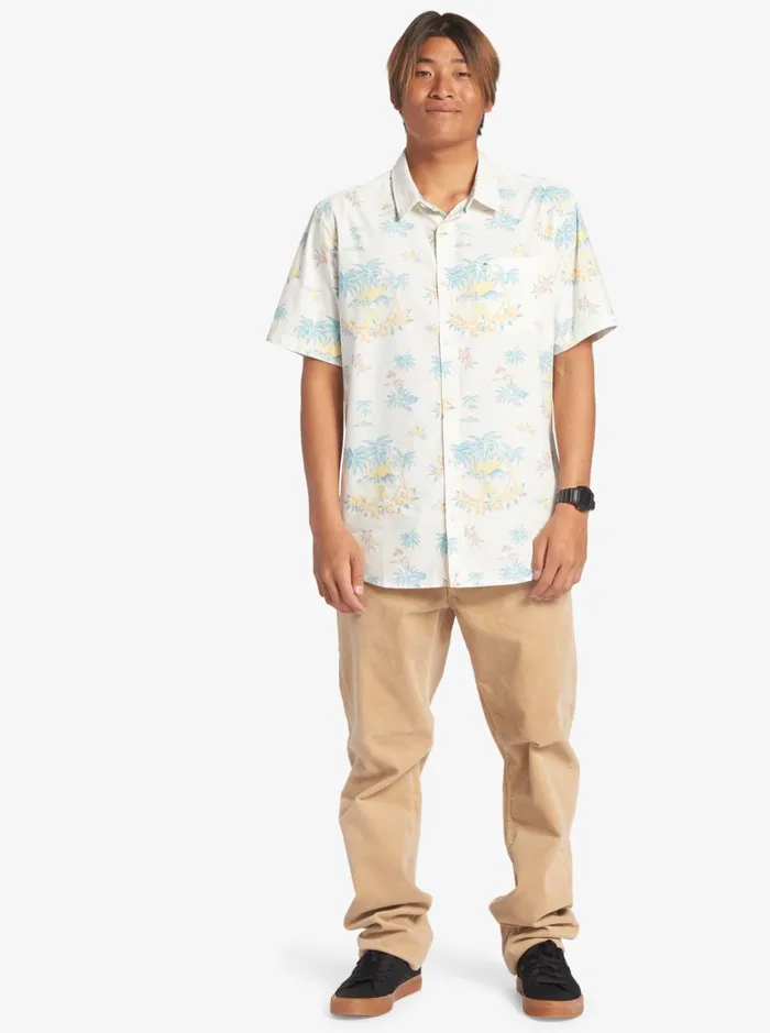 Shirts and Polos Men Quiksilver Palm Spritz Short Sleeve Woven Shirt Snow White Palm Spritz Shirts and Polos Men Quiksilver Palm Spritz Short Sleeve Woven Shirt Snow White Palm Spritz
