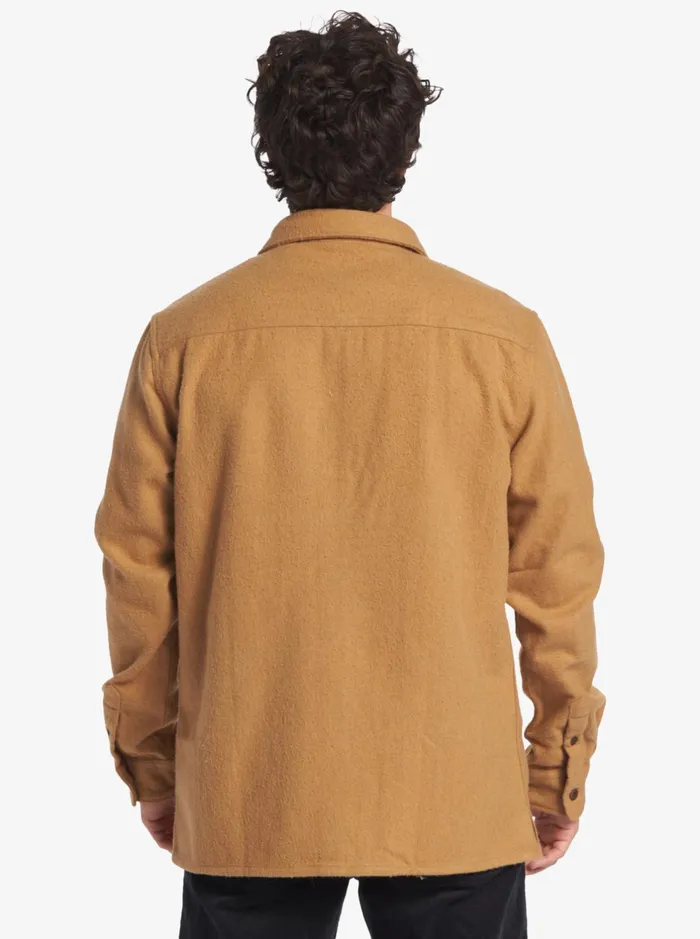 Shirts and Polos Men Quiksilver Salterhill Long Sleeve Shirt Bone Brown
