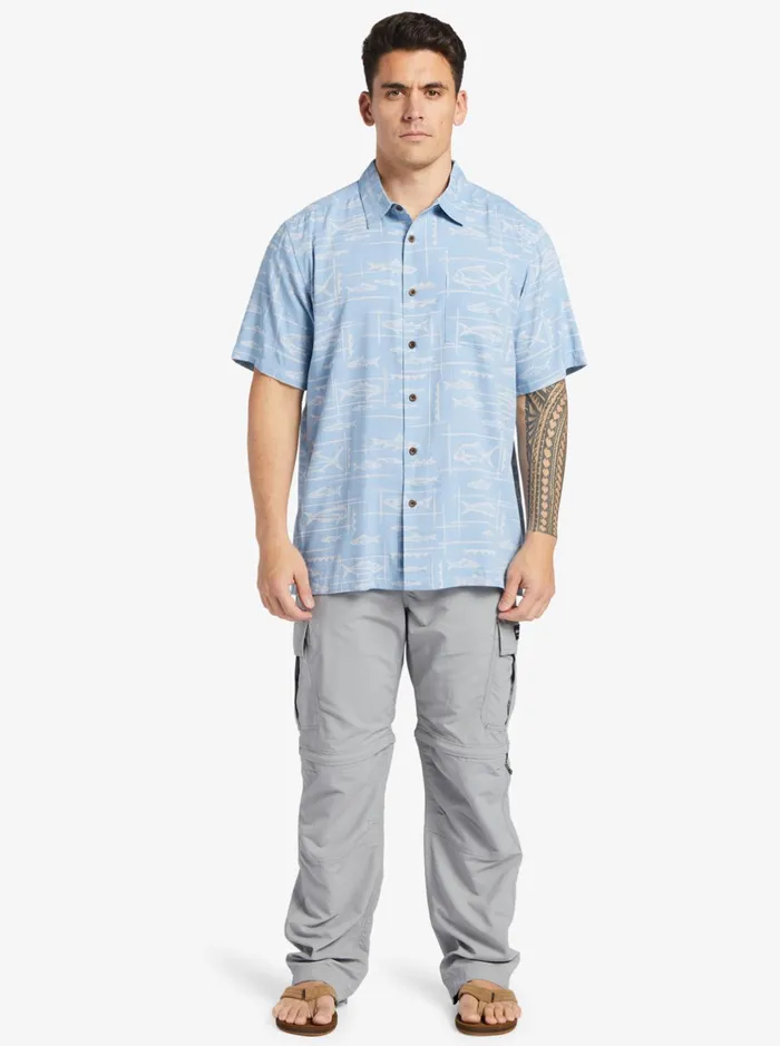 Shirts and Polos Men Quiksilver Waterman Bento Woven Shirt Bento Dusk Blue Shirts and Polos Men Quiksilver Waterman Bento Woven Shirt Bento Dusk Blue