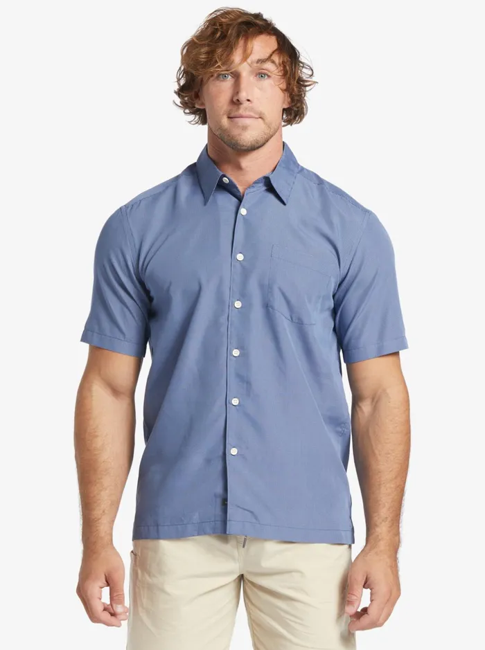 Shirts and Polos Men Quiksilver Waterman Kings Cliff Short Sleeve Shirt Ensign Blue Kings Cliff Shirts and Polos Men Quiksilver Waterman Kings Cliff Short Sleeve Shirt Ensign Blue Kings Cliff