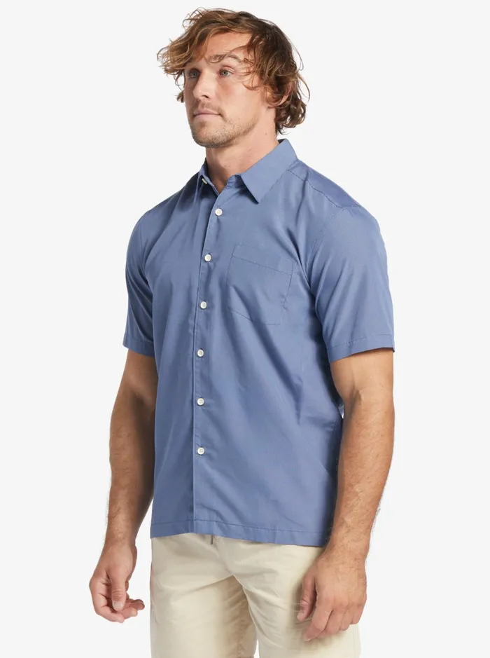 Shirts and Polos Men Quiksilver Waterman Kings Cliff Short Sleeve Shirt Ensign Blue Kings Cliff Shirts and Polos Men Quiksilver Waterman Kings Cliff Short Sleeve Shirt Ensign Blue Kings Cliff