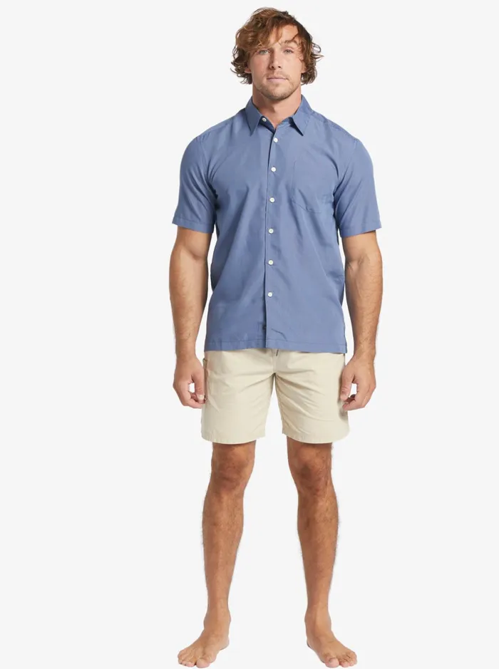 Shirts and Polos Men Quiksilver Waterman Kings Cliff Short Sleeve Shirt Ensign Blue Kings Cliff Shirts and Polos Men Quiksilver Waterman Kings Cliff Short Sleeve Shirt Ensign Blue Kings Cliff