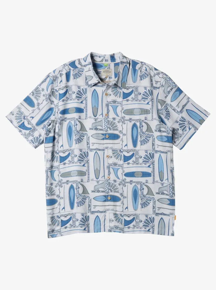 Shirts and Polos Men Quiksilver Waterman Long Boards Woven Shirt White Longboards Shirts and Polos Men Quiksilver Waterman Long Boards Woven Shirt White Longboards
