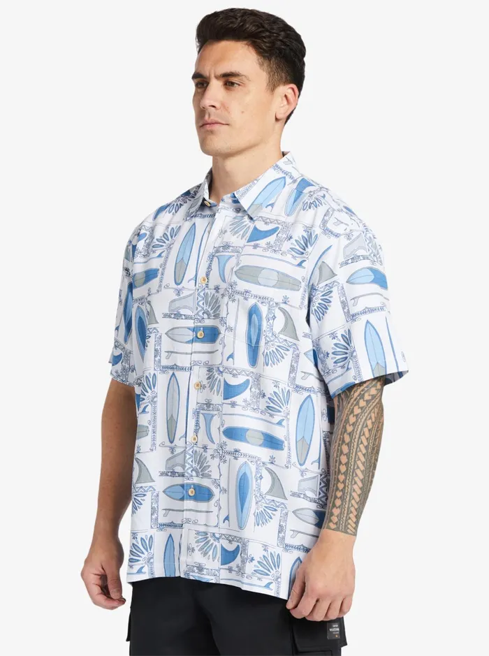 Shirts and Polos Men Quiksilver Waterman Long Boards Woven Shirt White Longboards Shirts and Polos Men Quiksilver Waterman Long Boards Woven Shirt White Longboards