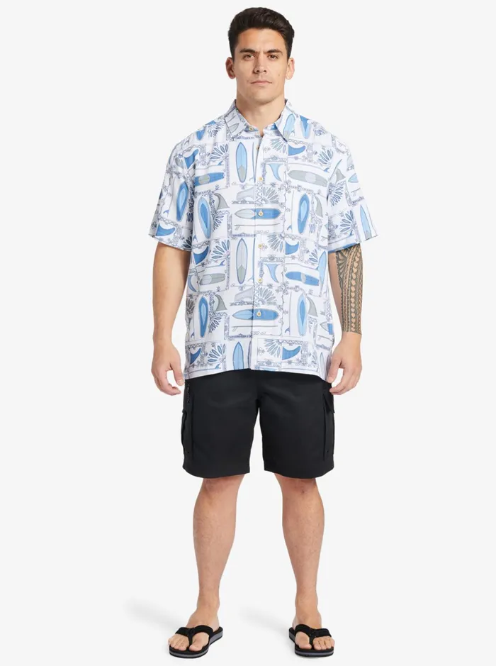 Shirts and Polos Men Quiksilver Waterman Long Boards Woven Shirt White Longboards Shirts and Polos Men Quiksilver Waterman Long Boards Woven Shirt White Longboards