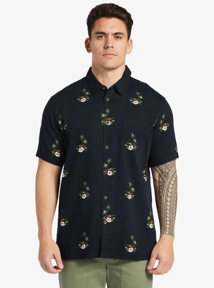 Shirts and Polos Men Quiksilver Waterman Micronesia Woven Shirt Micronesia Dusk Black Shirts and Polos Men Quiksilver Waterman Micronesia Woven Shirt Micronesia Dusk Black