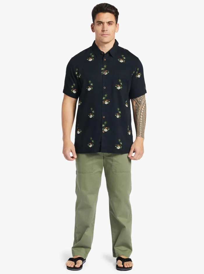 Shirts and Polos Men Quiksilver Waterman Micronesia Woven Shirt Micronesia Dusk Black Shirts and Polos Men Quiksilver Waterman Micronesia Woven Shirt Micronesia Dusk Black
