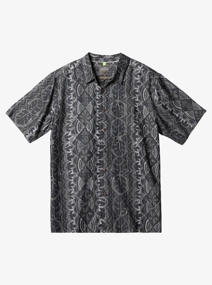 Shirts and Polos Men Quiksilver Waterman Paradise Day Short Sleeve Shirt Black Paradise Bay Shirts and Polos Men Quiksilver Waterman Paradise Day Short Sleeve Shirt Black Paradise Bay