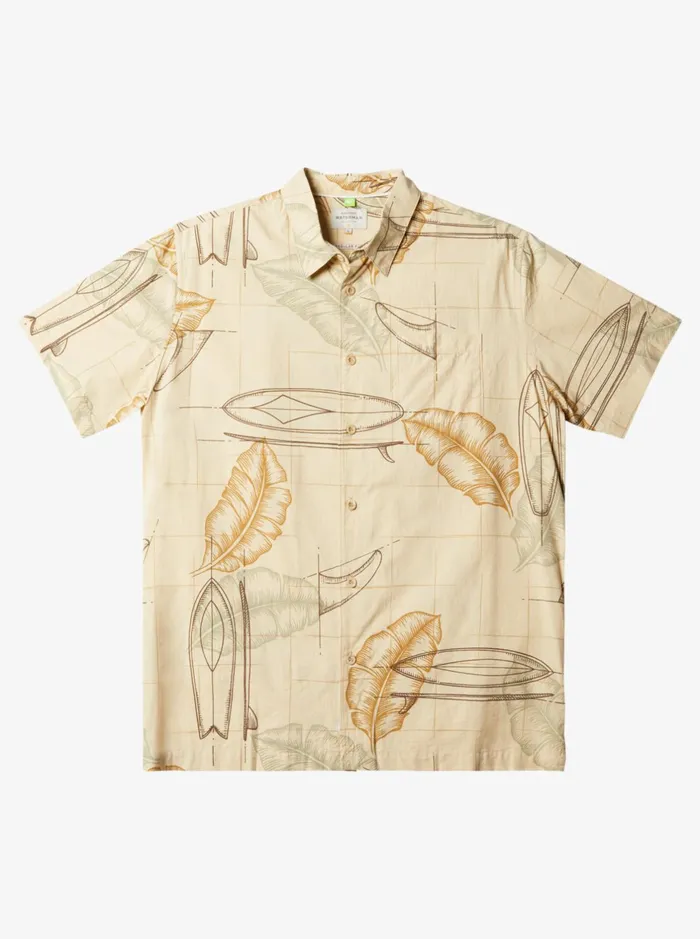 Shirts and Polos Men Quiksilver Waterman Right Point Short Sleeve Shirt Brown Rice Right Point Shirts and Polos Men Quiksilver Waterman Right Point Short Sleeve Shirt Brown Rice Right Point