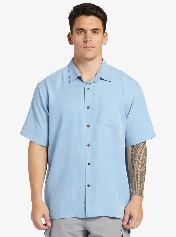 Shirts and Polos Men Quiksilver Waterman Waterman Manele Bay Short Sleeve Shirt Dusk Blue Shirts and Polos Men Quiksilver Waterman Waterman Manele Bay Short Sleeve Shirt Dusk Blue