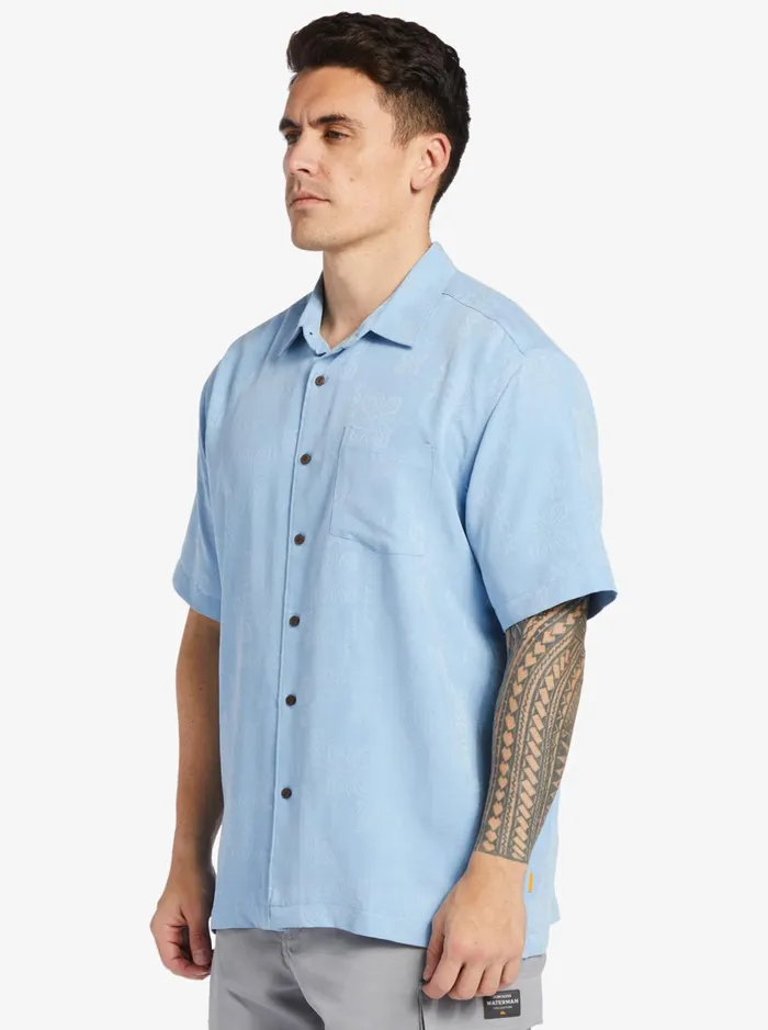 Shirts and Polos Men Quiksilver Waterman Waterman Manele Bay Short Sleeve Shirt Dusk Blue Shirts and Polos Men Quiksilver Waterman Waterman Manele Bay Short Sleeve Shirt Dusk Blue