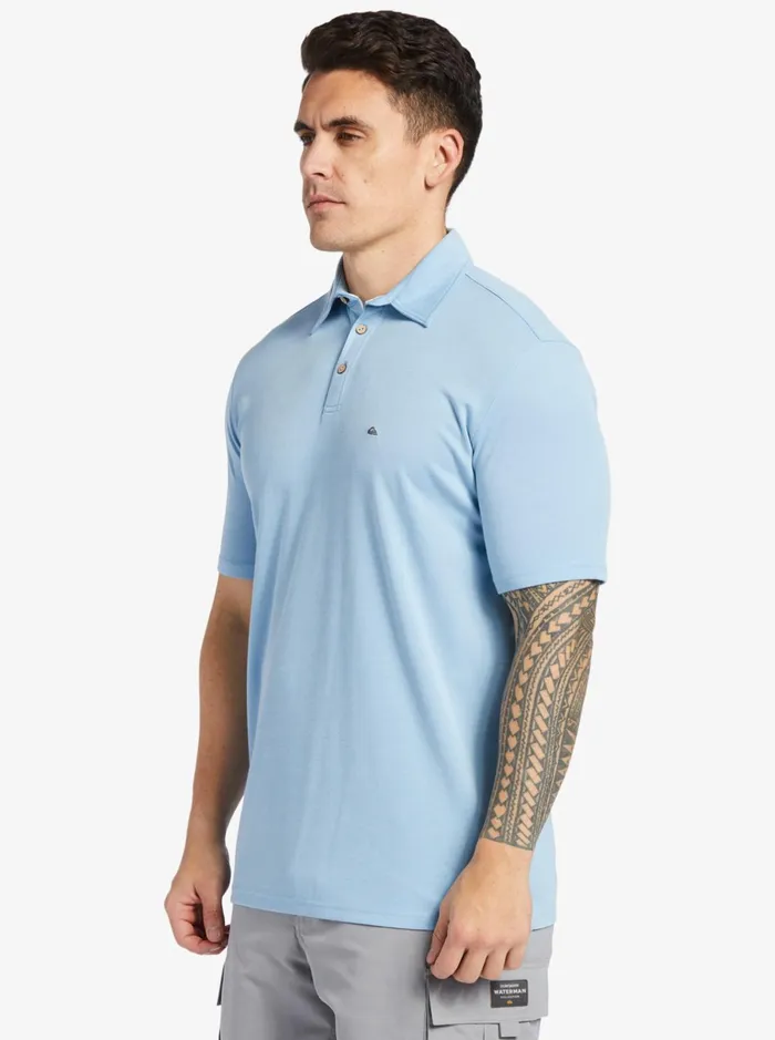 Shirts and Polos Men Quiksilver Waterman Waterman Waterpolo Short Sleeve Polo Shirt Dusk Blue Shirts and Polos Men Quiksilver Waterman Waterman Waterpolo Short Sleeve Polo Shirt Dusk Blue