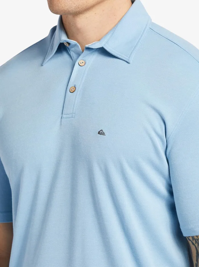 Shirts and Polos Men Quiksilver Waterman Waterman Waterpolo Short Sleeve Polo Shirt Dusk Blue Shirts and Polos Men Quiksilver Waterman Waterman Waterpolo Short Sleeve Polo Shirt Dusk Blue