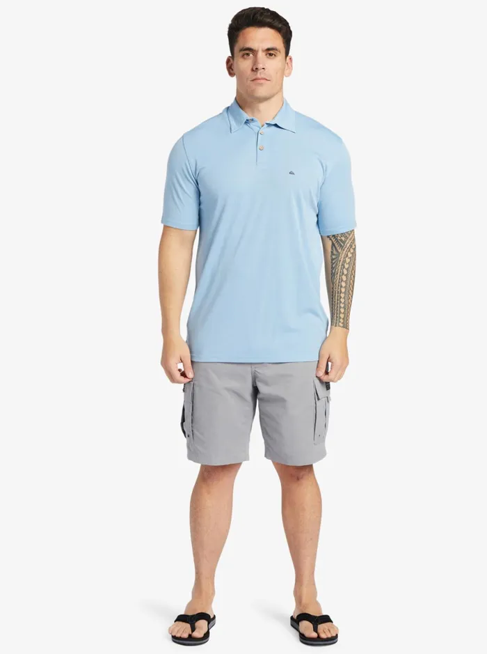 Shirts and Polos Men Quiksilver Waterman Waterman Waterpolo Short Sleeve Polo Shirt Dusk Blue Shirts and Polos Men Quiksilver Waterman Waterman Waterpolo Short Sleeve Polo Shirt Dusk Blue