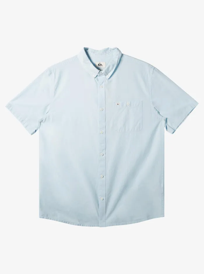 Shirts and Polos Men Quiksilver Winfall Short Sleeve Shirt Clear Sky