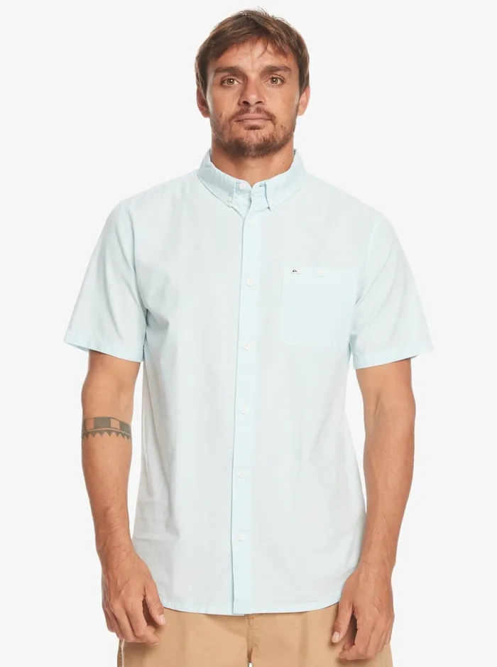 Shirts and Polos Men Quiksilver Winfall Short Sleeve Shirt Clear Sky Shirts and Polos Men Quiksilver Winfall Short Sleeve Shirt Clear Sky