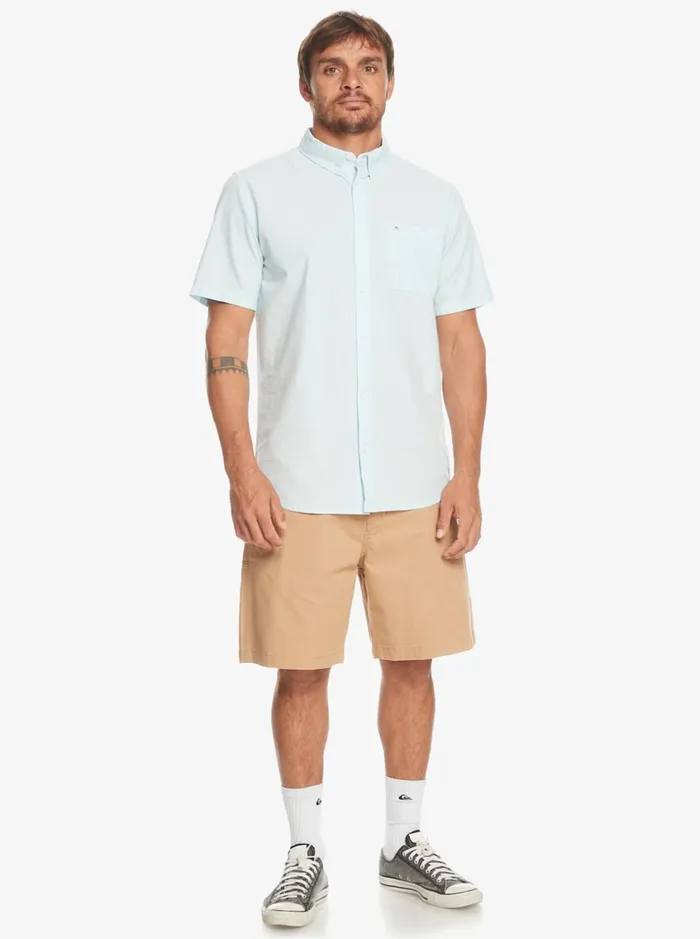 Shirts and Polos Men Quiksilver Winfall Short Sleeve Shirt Clear Sky Shirts and Polos Men Quiksilver Winfall Short Sleeve Shirt Clear Sky