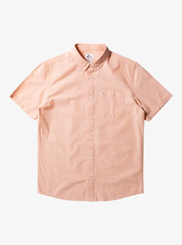 Shirts and Polos Men Quiksilver Winfall Short Sleeve Shirt Copper Tan