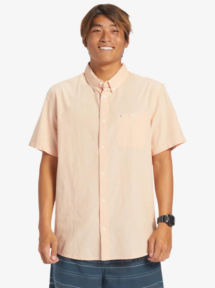 Shirts and Polos Men Quiksilver Winfall Short Sleeve Shirt Copper Tan Shirts and Polos Men Quiksilver Winfall Short Sleeve Shirt Copper Tan