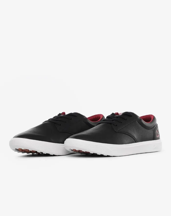 Shoes Lace Up TravisMathew THE WILDCARD LEATHER SPIKELESS GOLF SHOE Blackruby Wine