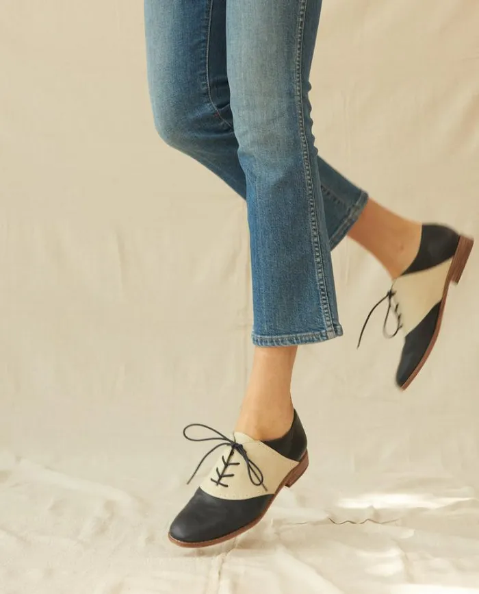 Shoes Women039s The Great The Saddle Shoe Navy And Vanilla