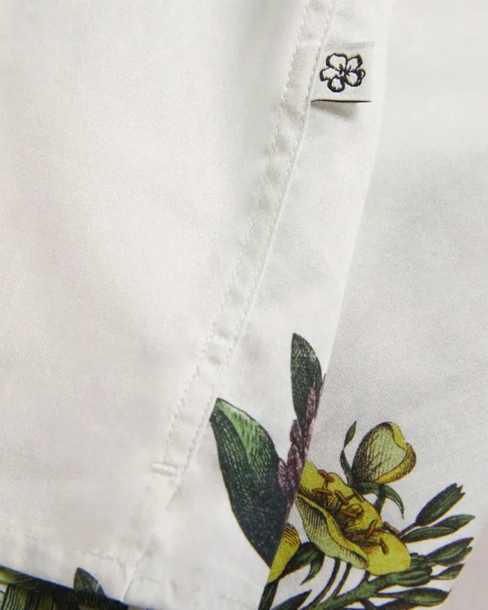 Short Sleeve Botanical Print Shirt Ecru Men Ted Baker Clothing Short Sleeve Botanical Print Shirt Ecru Men Ted Baker Clothing
