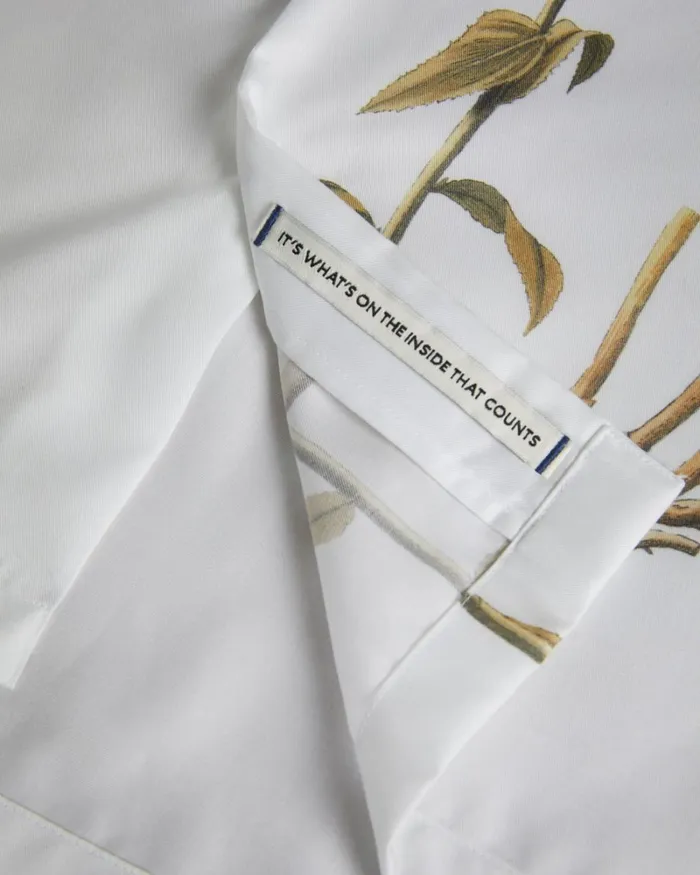 Short Sleeve Botanical Print Shirt White Men Ted Baker Clothing