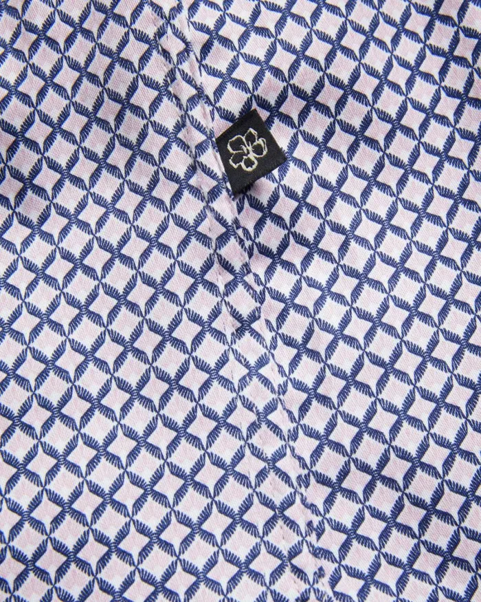 Short Sleeve Geometric Print Shirt Pale Pink Men Ted Baker Clothing Short Sleeve Geometric Print Shirt Pale Pink Men Ted Baker Clothing