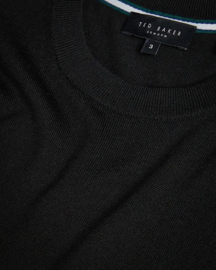 Short Sleeve Knitted TShirt Black Men Ted Baker Clothing Short Sleeve Knitted TShirt Black Men Ted Baker Clothing