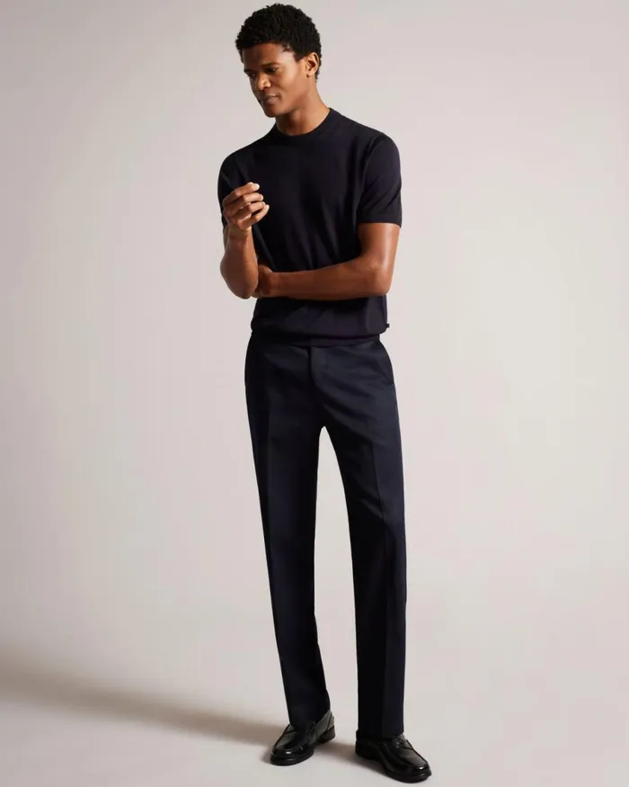 Short Sleeve Knitted TShirt Navy Men Ted Baker Clothing Short Sleeve Knitted TShirt Navy Men Ted Baker Clothing