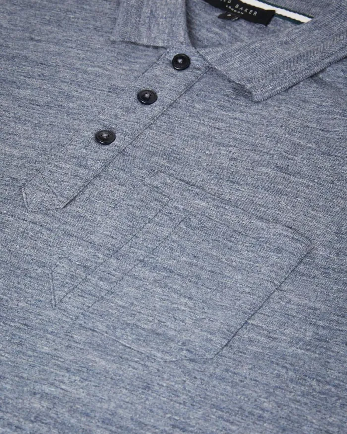 Short Sleeve Patch Pocket Polo Shirt Navy Men Ted Baker Tops Short Sleeve Patch Pocket Polo Shirt Navy Men Ted Baker Tops