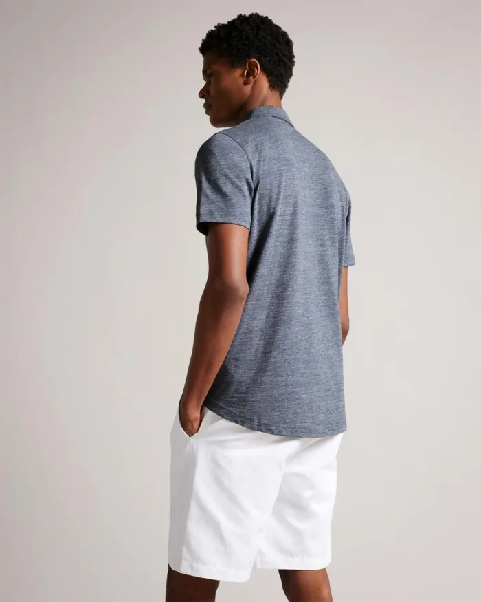 Short Sleeve Patch Pocket Polo Shirt Navy Men Ted Baker Tops Short Sleeve Patch Pocket Polo Shirt Navy Men Ted Baker Tops