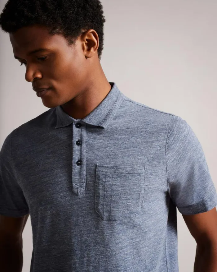 Short Sleeve Patch Pocket Polo Shirt Navy Men Ted Baker Tops Short Sleeve Patch Pocket Polo Shirt Navy Men Ted Baker Tops