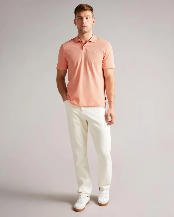 Short Sleeve Polo Shirt Light Pink Men Ted Baker Clothing Short Sleeve Polo Shirt Light Pink Men Ted Baker Clothing