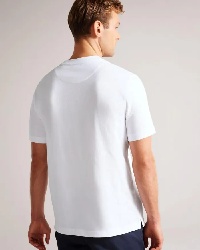 Short Sleeve Regular Fit Branded TShirt White Men Ted Baker Clothing