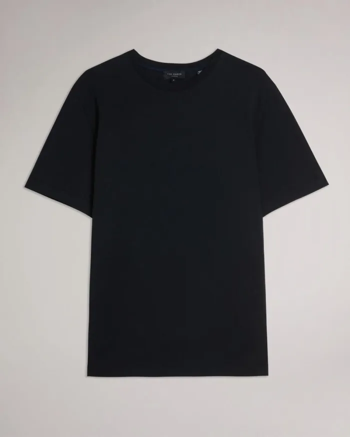 Short Sleeve Regular Fit Plain Tshirt Black Men Ted Baker Clothing