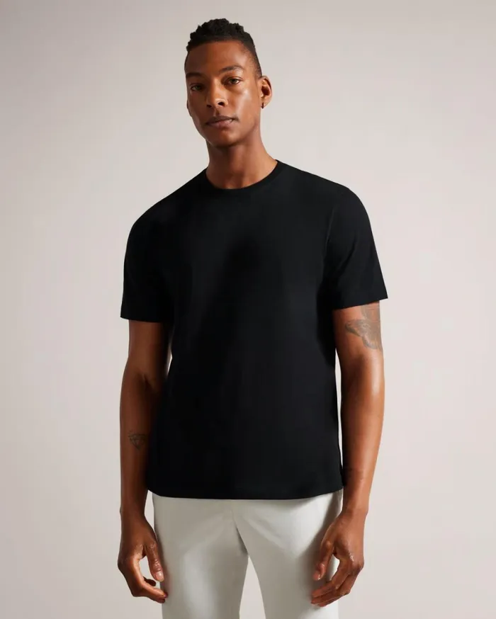 Short Sleeve Regular Fit Plain Tshirt Black Men Ted Baker Clothing Short Sleeve Regular Fit Plain Tshirt Black Men Ted Baker Clothing