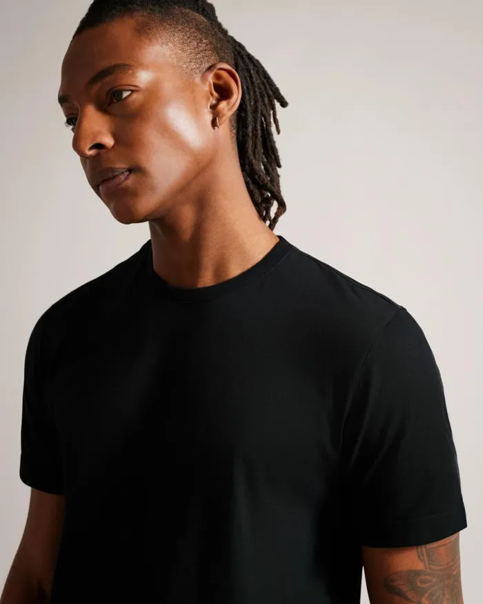 Short Sleeve Regular Fit Plain Tshirt Black Men Ted Baker Clothing Short Sleeve Regular Fit Plain Tshirt Black Men Ted Baker Clothing
