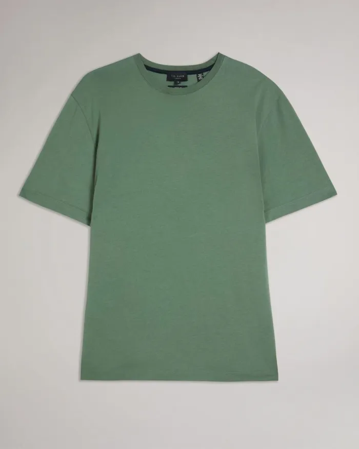Short Sleeve Regular Fit Plain Tshirt MidGreen Men Ted Baker Clothing